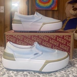 Light blue platform vans